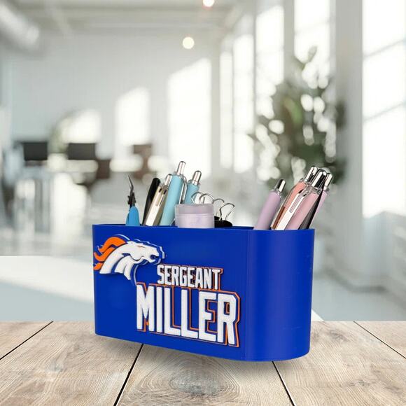 Personalized Denver Broncos Desk Organizer, Broncos Gift, Broncos Teacher Gift - Picture 4 of 10